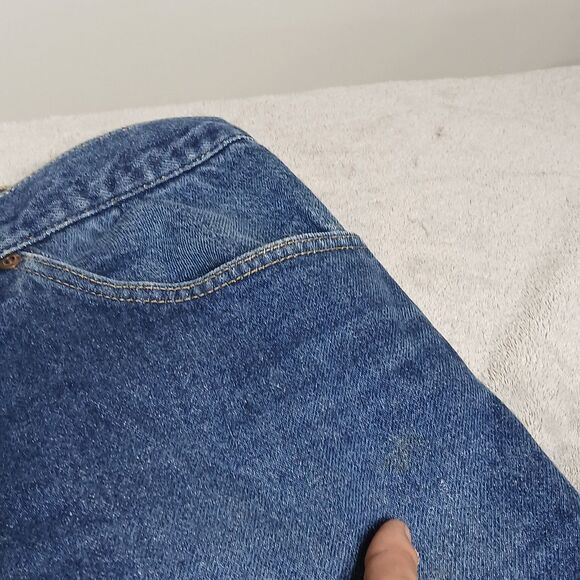 Lot (2) Lee Jeans Mens 42X34 Blue Straight Classic Work USA Made Vtg 80s Denim - Picture 16 of 16